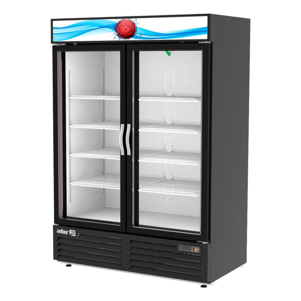REFRIGERADOR ASBER ARMD-49 HC | Refrigerador Exhibidor Vertical | 2 Puertas Solidas | 49 Pies Cúbicos | Acero Inoxidable | Vinil Negro | Industrial Carnicería Abarrotes | Cremería Comercios Insumos Hotel Panadería Refresquero Latas Bar Tiendas Bistro Restaurante Lácteos Industrial Cocina Carnicería Abarrotes