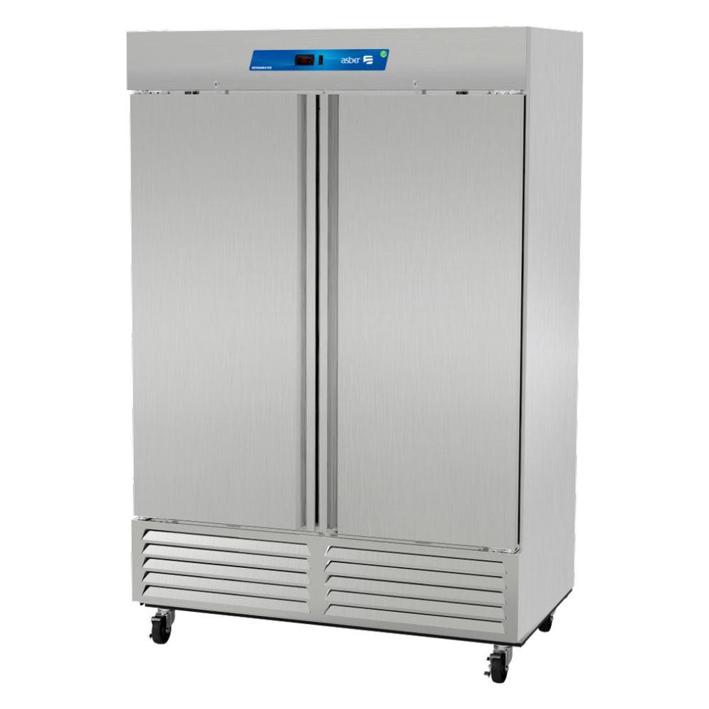 REFRIGERADOR ASBER ARR-49-H HC | Refrigerador Exhibidor Vertical | 2 Puertas Solidas | 49 Pies Cúbicos | 6 Parrillas | Acero Inoxidable | Bistro Carnicería Abarrotes | Lácteos Industrial Cocina Cremería Comercios Insumos Hotel Panadería Refresquero Latas Bar Tiendas Bistro Restaurante Carnicería Abarrotes