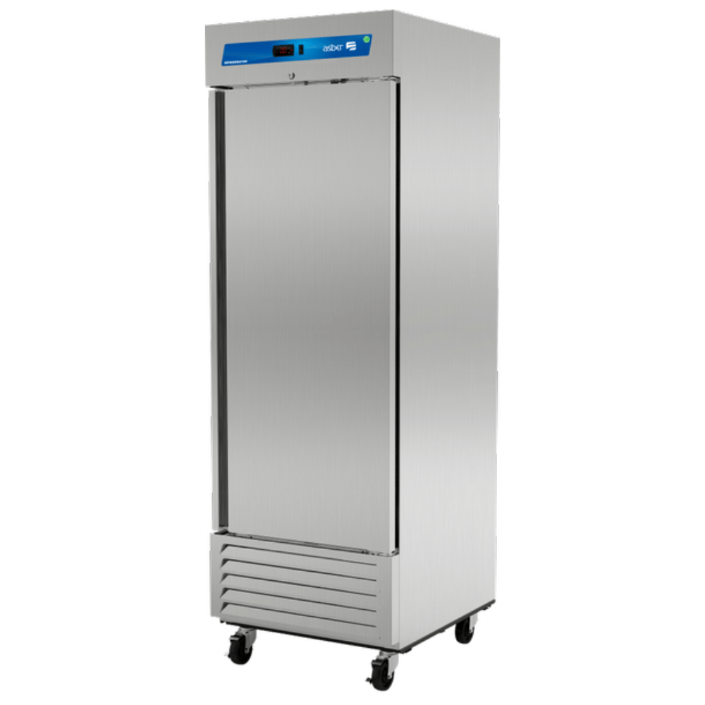 REFRIGERADOR ASBER ARR-23-H HC | Refrigerador Exhibidor Vertical | 1 Puerta Solida | 23 Pies Cúbicos | Acero Inoxidable | Iluminación LED | Bar Tiendas Carnicería Abarrotes Insumos Hotel Panadería Refresquero Latas Bar Tiendas Bistro Restaurante Lácteos Industrial Cocina Cremería Comercios Carnicería Abarrotes