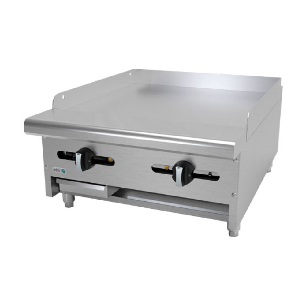PLANCHA ASBER AEMG-24-H | Plancha | Charola anti-derrame | Gas | Acero Inoxidable | 2 Quemadores | Hotel Restaurante Loncheria Fonda Bar | Plancha 24" Lonches Coccion Piloto Bandeja Charola Derrame Desmontable Nivelador Cold Rolled Panel de control Ergonomico Cocina Industrial Preparacion alimentos Gourmet Buffet Restaurante Hotel Snack Quemador Hierro Taqueria Negocio Fonda