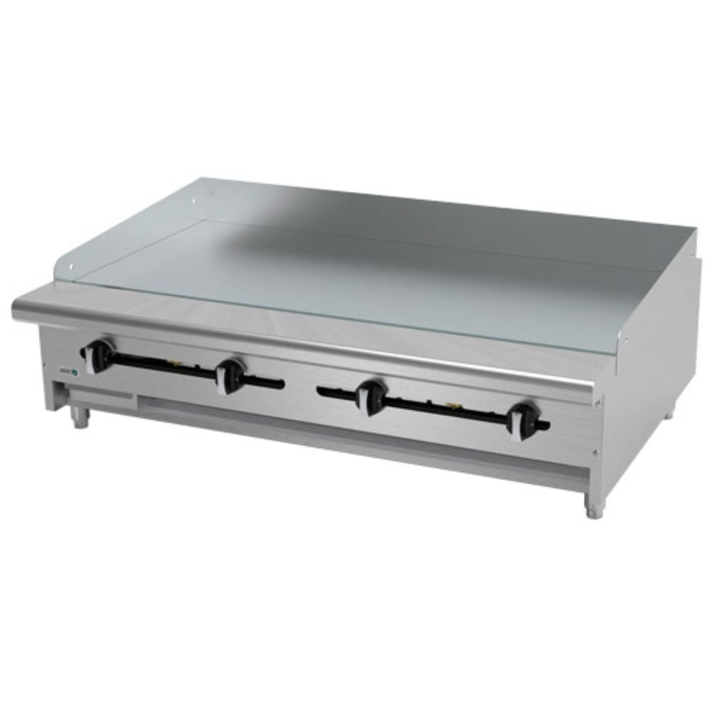 PLANCHA ASBER AEMG-48-H | Plancha | Charola anti-derrame | Gas | Acero Inoxidable | Hotel Restaurante Loncheria Fonda Bar | Plancha 48" Lonches Coccion Piloto Bandeja Charola Derrame Desmontable Nivelador Cold Rolled Panel de control Ergonomico Cocina Industrial Preparacion alimentos Gourmet Buffet Restaurante Hotel Snack Quemador Hierro Taqueria Negocio Fonda