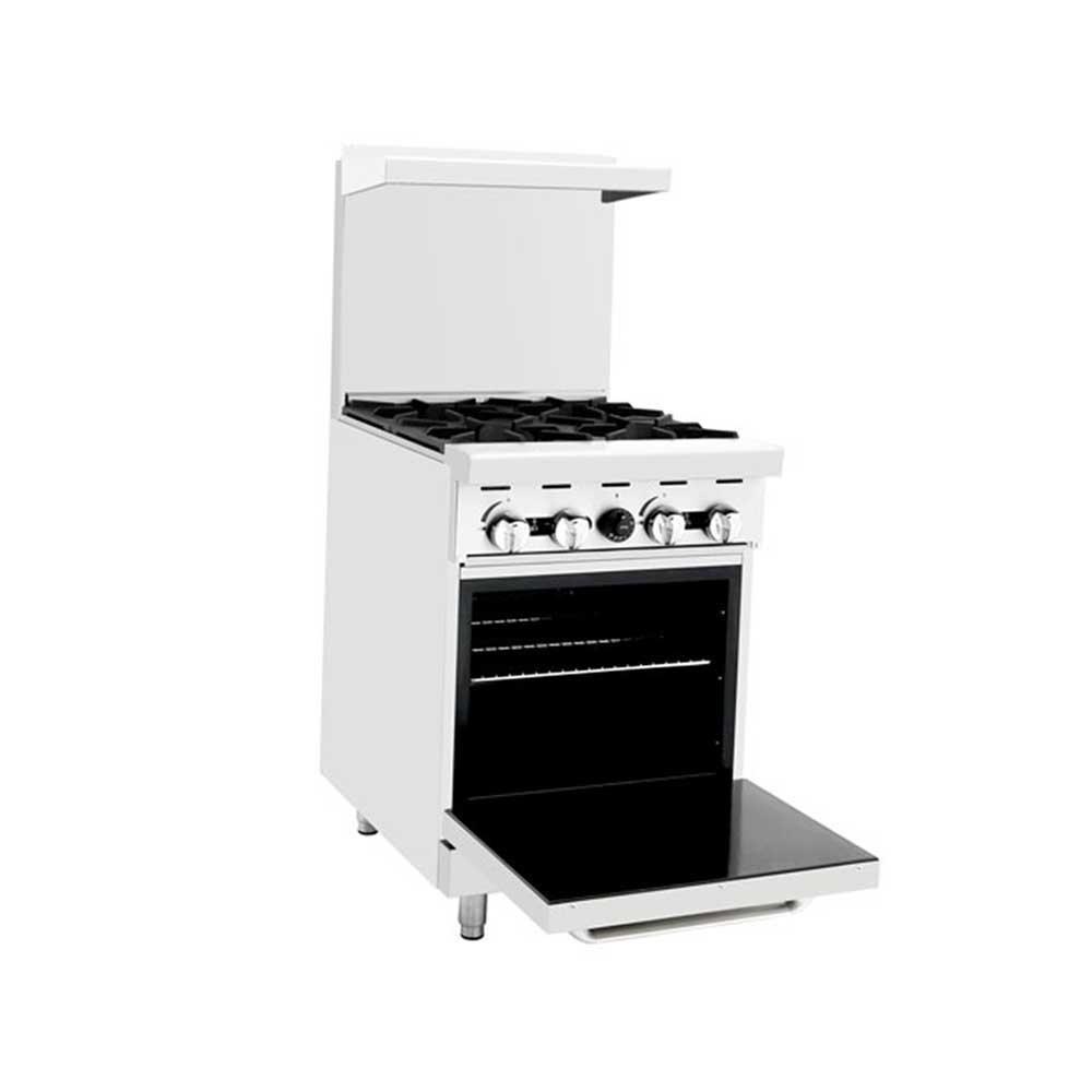 Atosa ATO-4B Estufa Gas 4 Quemadores Abiertos 1 Horno 4 Parrillas Superiores Acero Inoxidable - Estufas - Atosa - KitchenMax Store