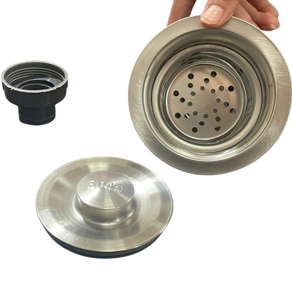 CONTRA DE CANASTA KITCHENMAX STORE CONTRAD23 | Contra de Canasta para Tarja | Acero Inoxidable | Lavamanos Fregaderos Contra canasta Restaurante Cocina Industrial Accesorios Para Fregadero Tarja Desalojo del Agua Impedimento de paso a Desperdicios