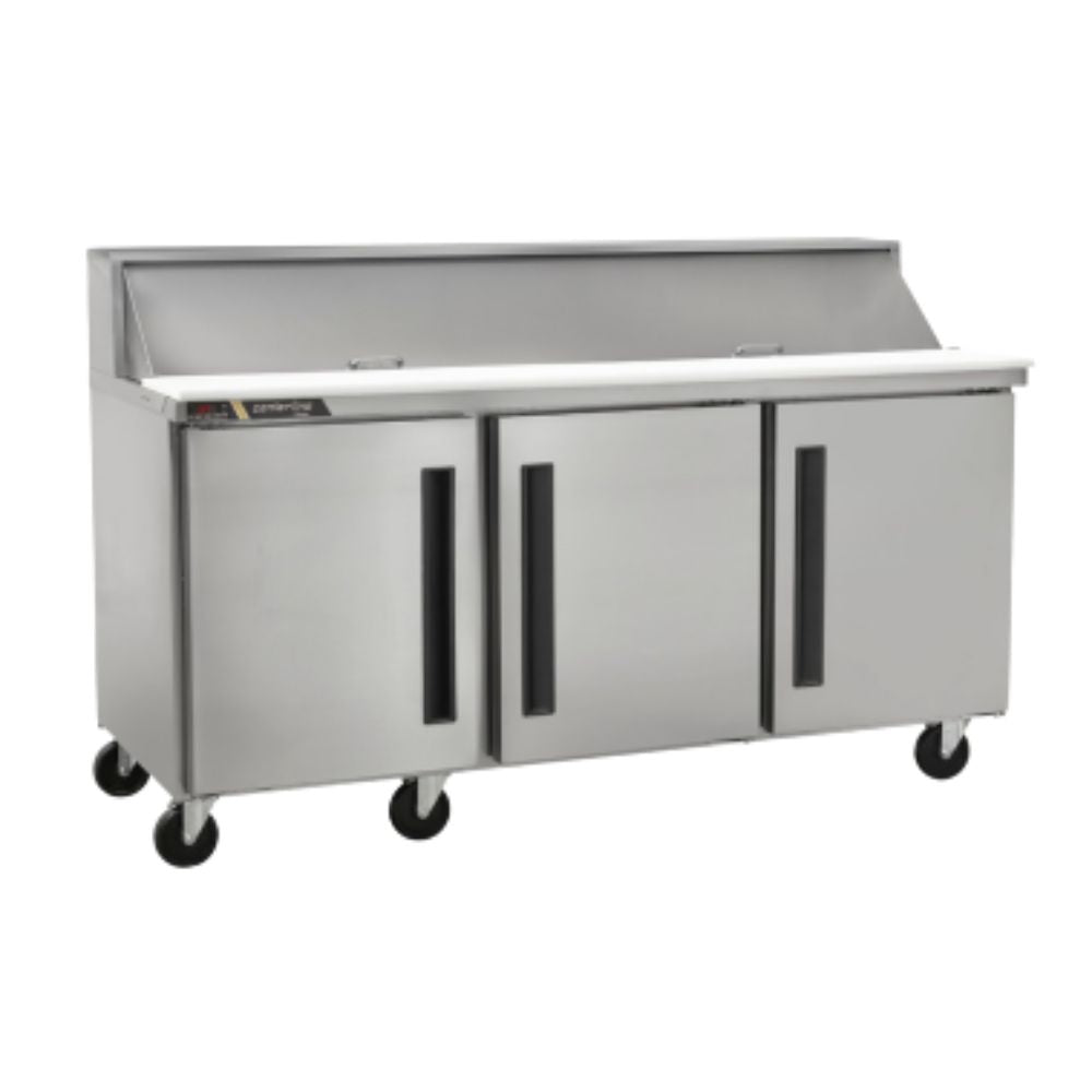 Centerline CLPT-7220-SD-LRR 72” Mesa Preparacion 3 Puertas Solidas Abertura Izquierda Derecha 184.1 cm - - Centerline - KitchenMax Store