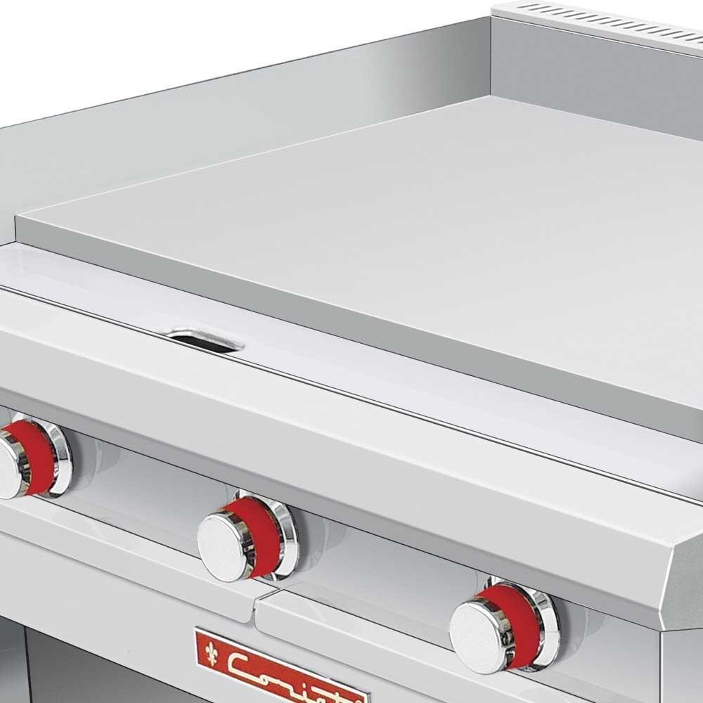 CORIAT EC-GA-GRILL HD | Plancha | Restaurante Hotel Fonda Cenaduria | Frente 88 | Gabinete | Gas | Lámina Acero Aluminizado | Plancha Gabinete Guardar Cosas Quemador Residuos Charola Cocción Alimentos Respaldo Acero Uso Rudo Comedor LP Gas Natural Restaurante Hotel Grill Heavy Duty Escurrimientos