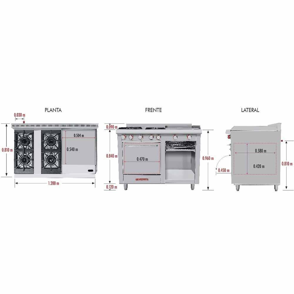 Coriat MINICHEF MASTER Estufa 3 Parrillas 4 Quemadores Horno Plancha - Estufas / Parrillas - Coriat - KitchenMax Store