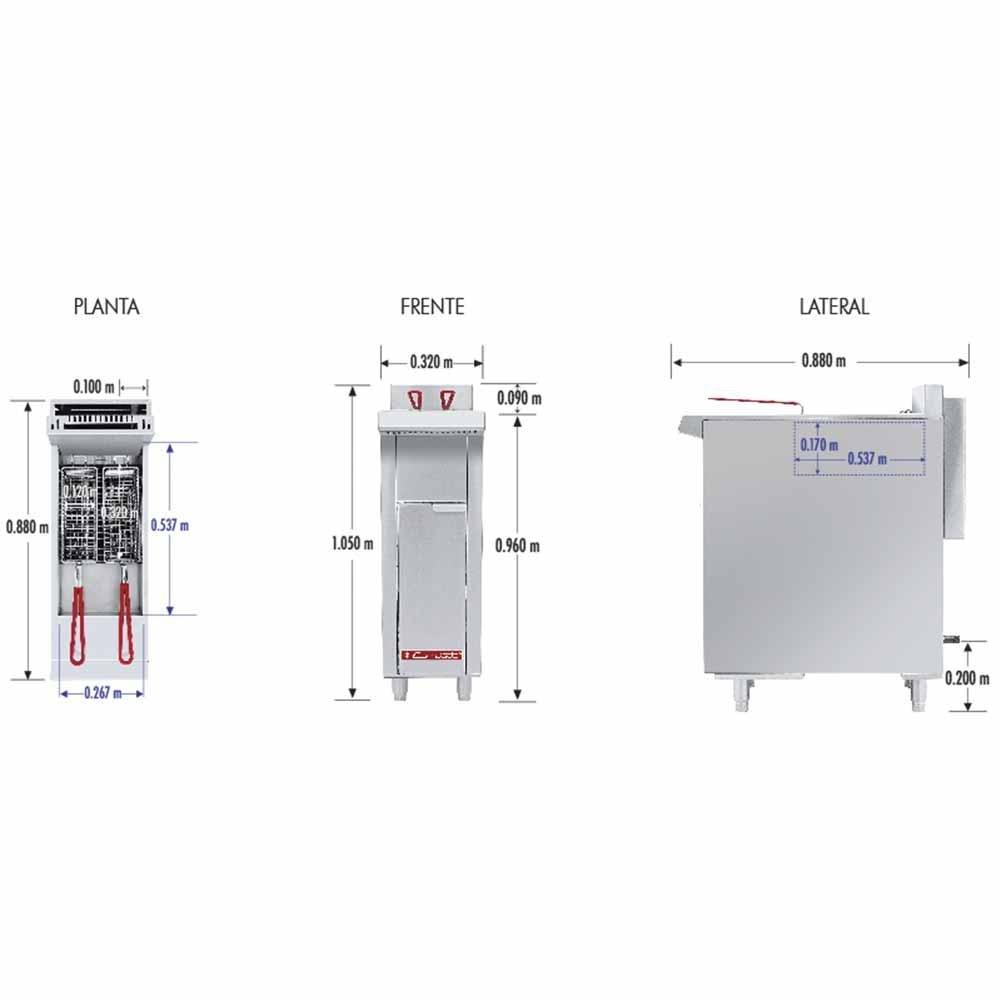 Coriat Master TURBO-16-2Q Freidora Gas 1 Tina 2 Canastillas - Freidores - Coriat - KitchenMax Store