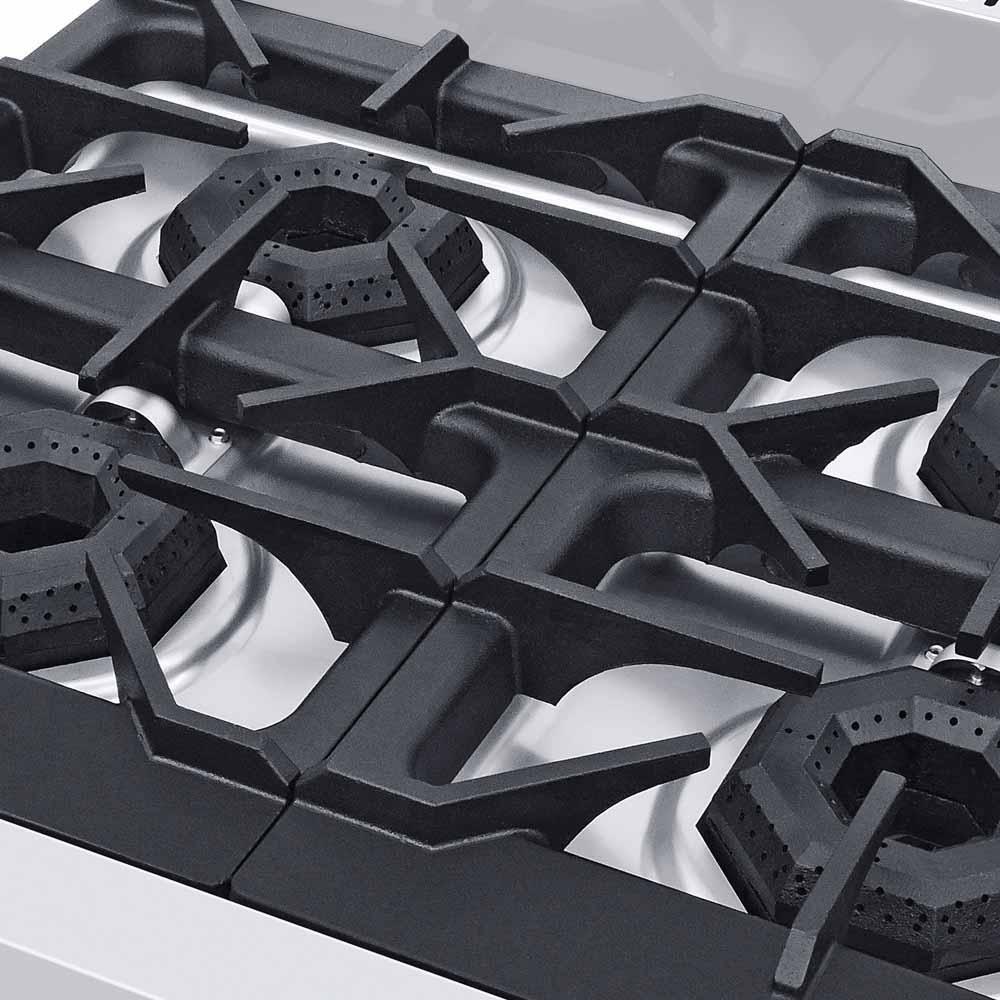 CPARRILLA CORIAT PCV-4 HD | Parrilla 4 Quemadores | 1 Parrilla en Hierro Fundido | 1 Cubierta Semi-Sellada | Gas | Lámina Acero Aluminizado. | Parrilla Quemadores Estufa Respaldo Empotrar Charola Residuos Hotel Comida Alimentos Cocción Base Heavy Duty Acero inoxidable Hotel Restaurante Cenaduría Industrial Uso Rudo Master Cocina