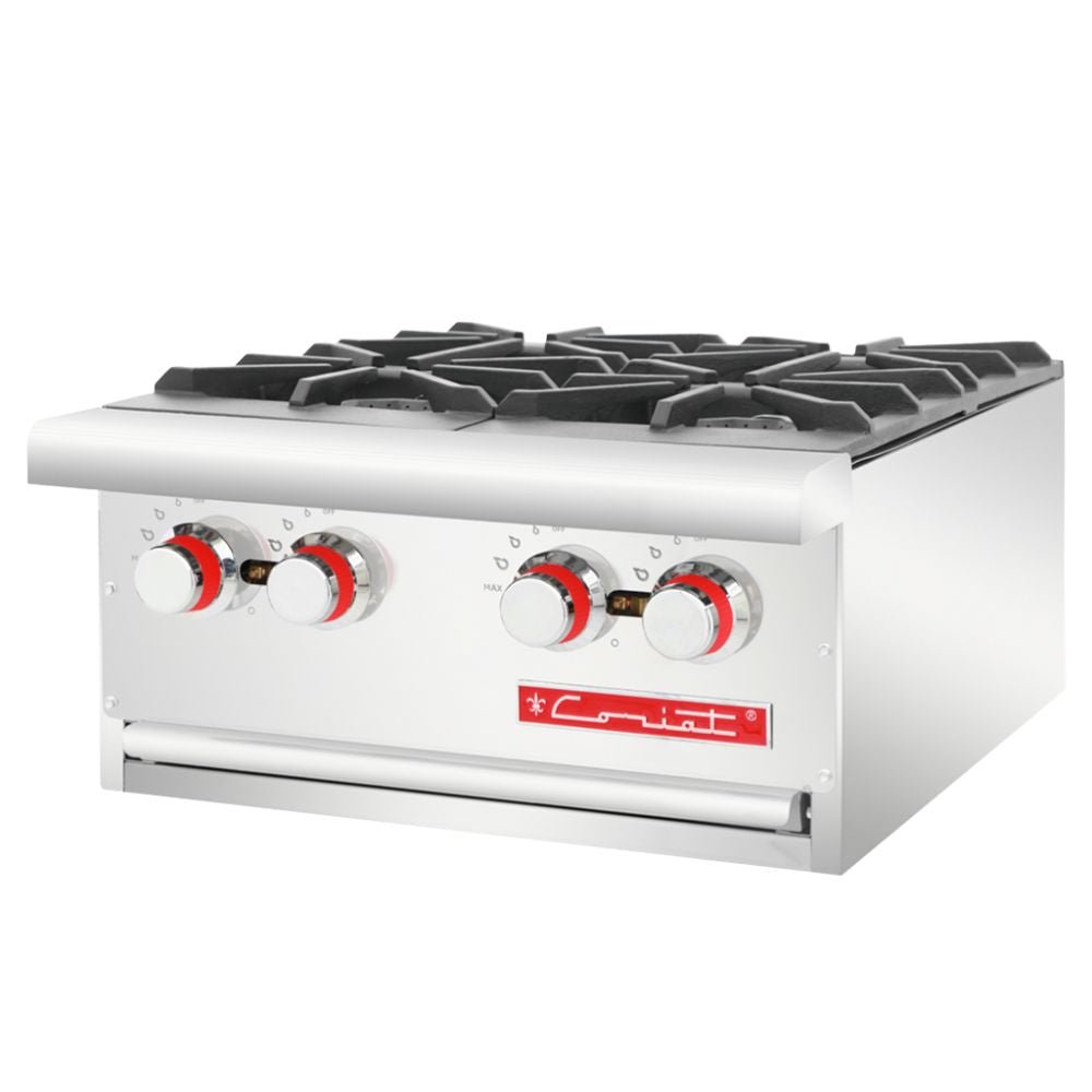 PARRILLA CORIAT PCV-4 DE MESA MASTER | Parrilla | 4 Quemadores | 2 Parrillas en Hierro Fundido | Sobre Cubierta Semi-sellada | Gas | Comisariatos Comida corrida Funerarias Hotelería Cafetería Hospitales Comedores Industriales