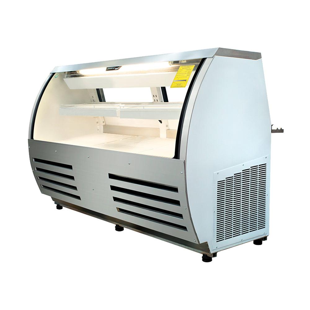 Criotec VCR-200 Vitrina Exhibidora Cristal Curvo Pasteleria Reposteria Negocio Alimentos Pasteles Panes Exhibicion Industrial Carniceria Cremeria. KitchenMax.Store. Envíos seguros a todo México. Cotiza hoy mismo.