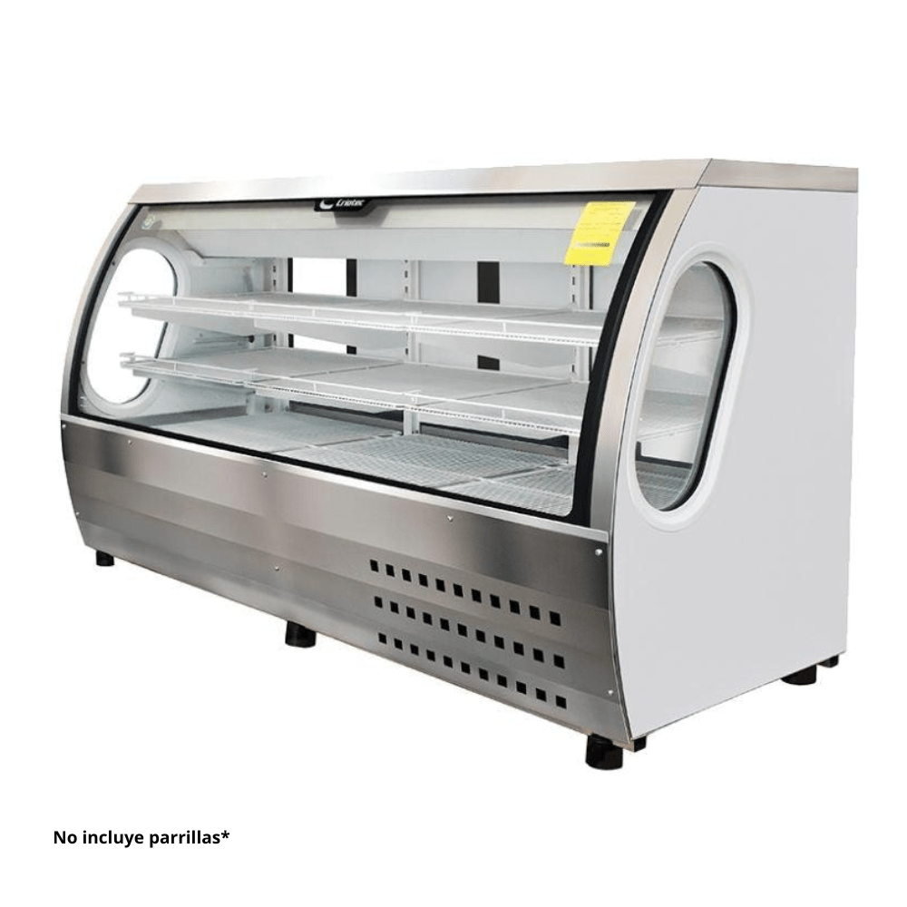 Criotec VCC-200 Vitrina Exhibidora Cristal Curvo Tiendas Panaderias Cafeterias Pastelerias Restaurante Abarrotes Postres Congelados Carnicerias Pescaderias Cocina Industrial Comdor Banquetes Pasteles Postres Pan Sandwich Bocadillos Bebidas Carne Marisco Helado. KitchenMax.Store. Envíos seguros a todo México. Cotiza hoy mismo.