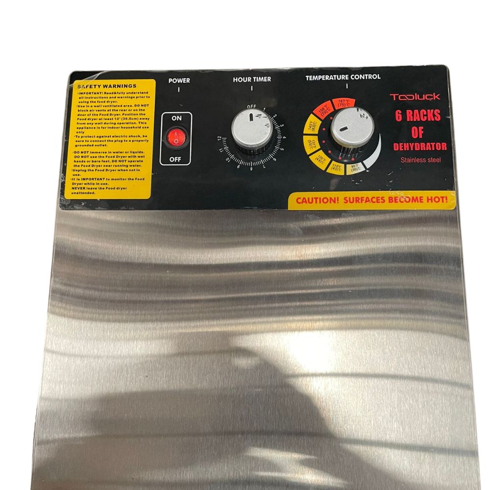 DESHIDRATADOR DE ALIMENTOS KITCHEN MAX STORE KWA2 | Deshidratador de Alimentos | 6 Niveles | Acero Inoxidable | Frutas Verduras | Restaurante Cafetería Supermercado Negocio