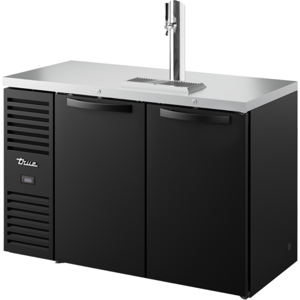 DISPENSADOR DE CERVEZA TRUE TDR52-RISZ1-L-B-SS-1 | Dispensador de Cerveza Fría | Sistema Refrigeración Lado Izquierdo | Exterior Negro | para Cervecería Pub Barra