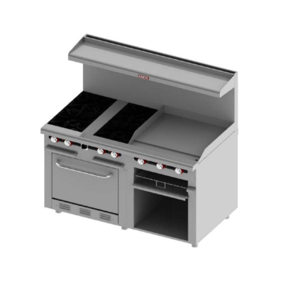 Delta Aquiles H4-GA Estufa 4 Quemadores Abiertos 1 Gratinador 1 Horno 1 Plancha - - Delta - KitchenMax Store