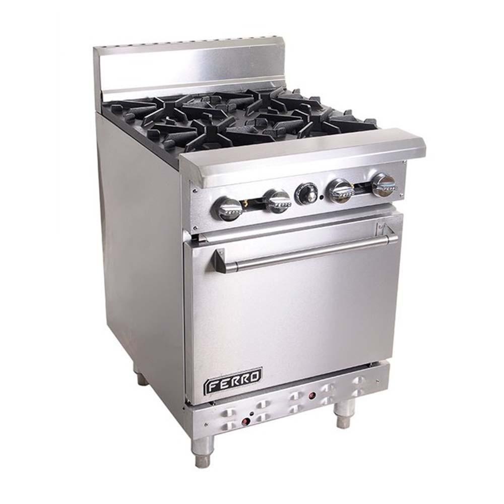 Ferro 23151407 Estufa 4 Quemadores Horno Acero Inoxidable - Estufa - Ferro - KitchenMax Store