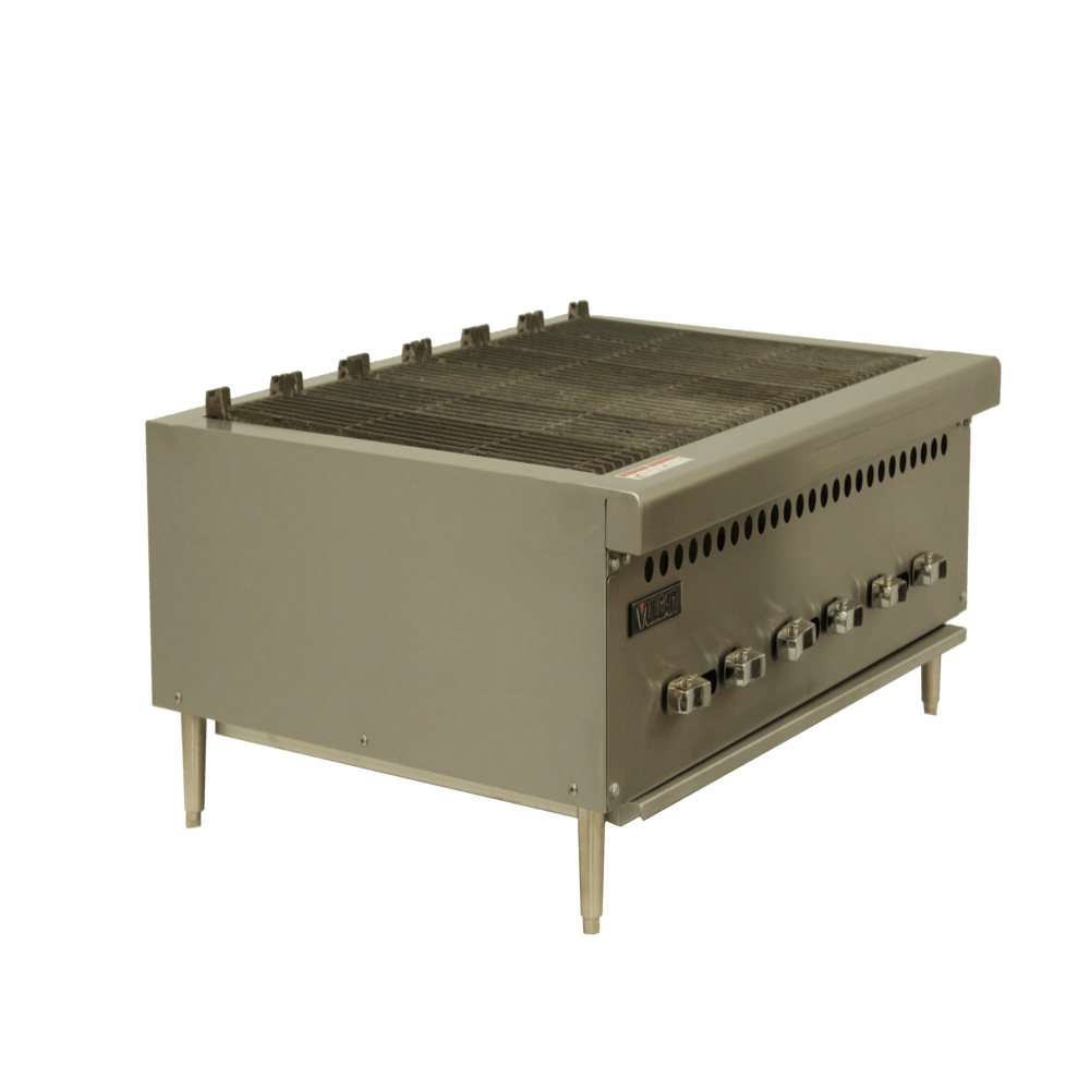 Hobart Vulcan VCRB36 Asador - 25 Pulgadas - Gas 6 Controles Acero Inoxidable Gris - Asador - Vulcan - KitchenMax Store