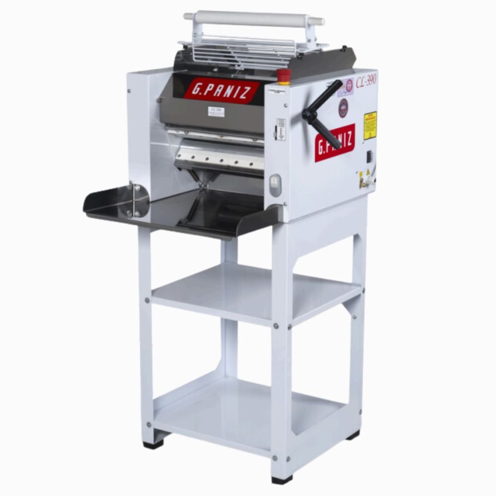 LAMINADORA G.PANIZ CL390 | Cilindro Laminador para Panadería Comercio | con Pedestal | 7 Kg | Acero Comida Alimentos Pan Panadería Lasaña Canelones Refinadora Masa Hojaldre Pasta Pizza