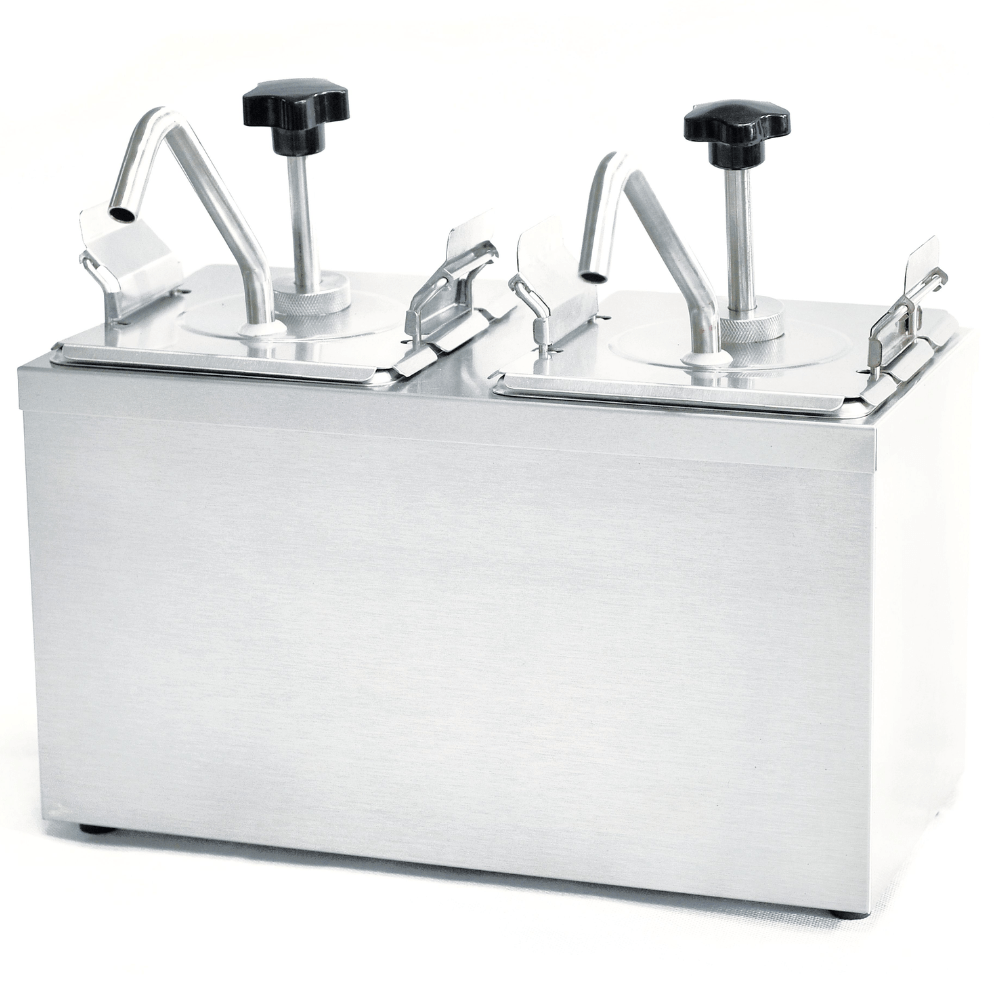 Migsa JZF-2 Dispensador Condimentos Doble 6 Litros Comedores Restaurantes Bares Dispensador Distribuidor Repartidor Alimentos Bar Local Negocio Tienda de Convivencia Condimentos. KitchenMax.Store. Envíos seguros a todo México. Cotiza hoy mismo.