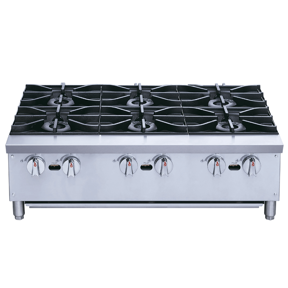 Migsa XRB-6-MG Parrilla Comercial Frente 91.5 cm 6 Parrillas Gas Acero Inoxidable Gris - - Migsa - KitchenMax Store