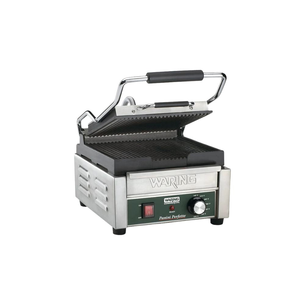 PLANCHA PANINI WARING WPG150 | Plancha Panini | Acero Inoxidable | Cafetería Restaurante Desayunador Sandwiches Paninis Tostar Calentar Pan Tostadas Calientes Crujientes Prensa Cocina Restaurantes Cafeteria Establecimiento Comida Comida Rapida Bares Panaderias