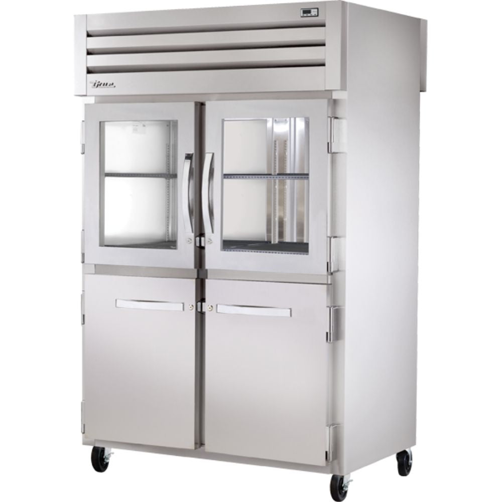 REFRIGERADOR TRUE STG2RPT-2HG/2HS-2S-HC | Refrigerador Vertical | 4 Medias Puertas Combinadas | Acero Inoxidable Aluminio | Restaurante Cafetería Cocina Restaurante Lácteos Industrial Cocina Cremería Comercios Insumos Carnicería Hotel Panadería Refresquero Latas Bar Abarrotes