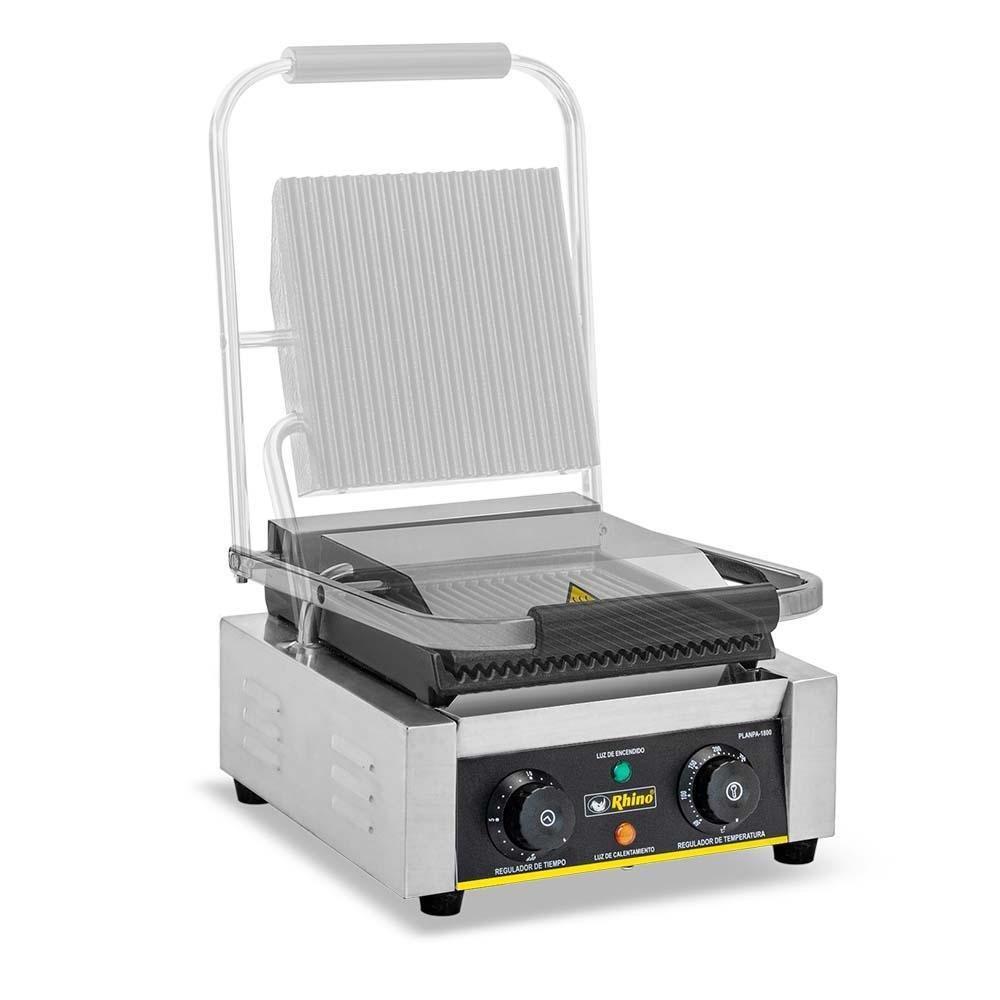Rhino PLANPA-1800 Plancha Panini Electrica Gabinete Acero. Ideal para su uso en restaurantes, cocina industriales, comedores, banquetes, industriales, guardar, sellar, conservar, etc. KitchenMax.Store. Envíos seguros a todo México. Cotiza hoy mismo.
