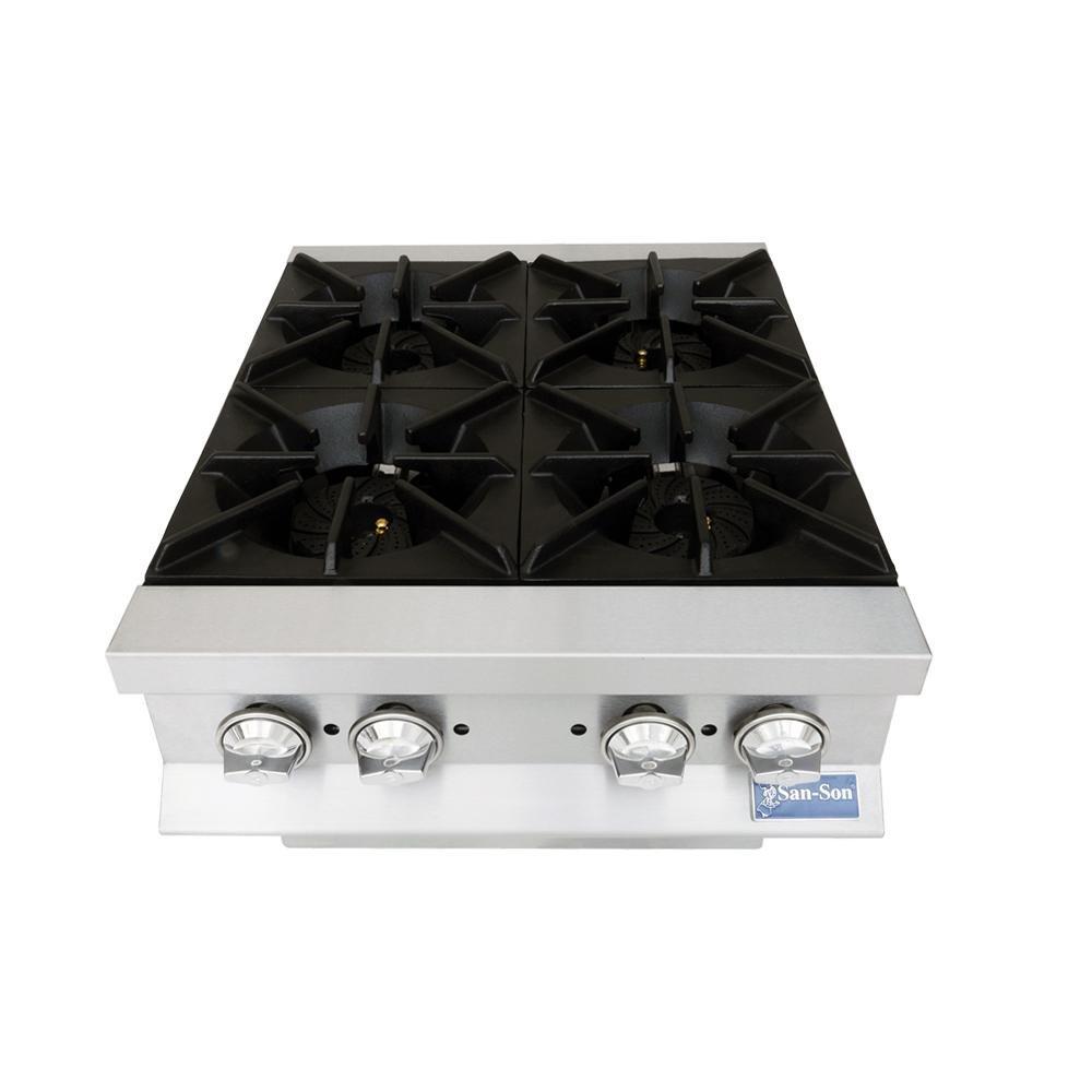 San-Son SS4Q Parrilla Acero Inoxidable 4 Quemadores Hélice - Parrillas a Gas - San Son - KitchenMax Store