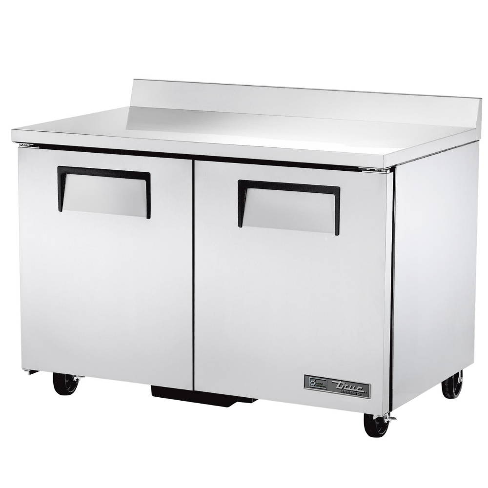 TRUE TWT-48-HC Mesa Refrigerada Bajo Barra 2 Puertas Solidas Acero Inoxidable Gris - - True - KitchenMax Store