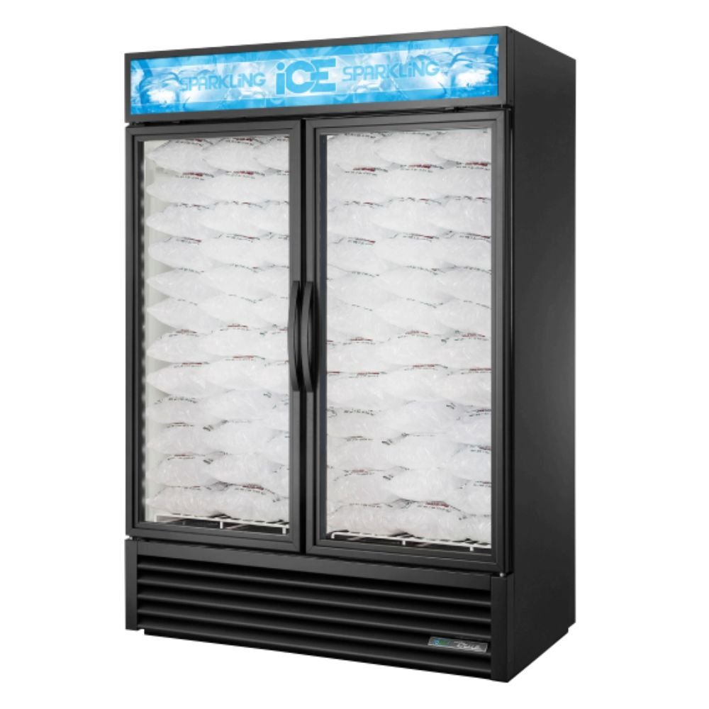 True GDIM-49NT-HC~TSL01 Congelador Exhibidor Hielo Vertical 2 Puertas Cristal - - True - KitchenMax Store