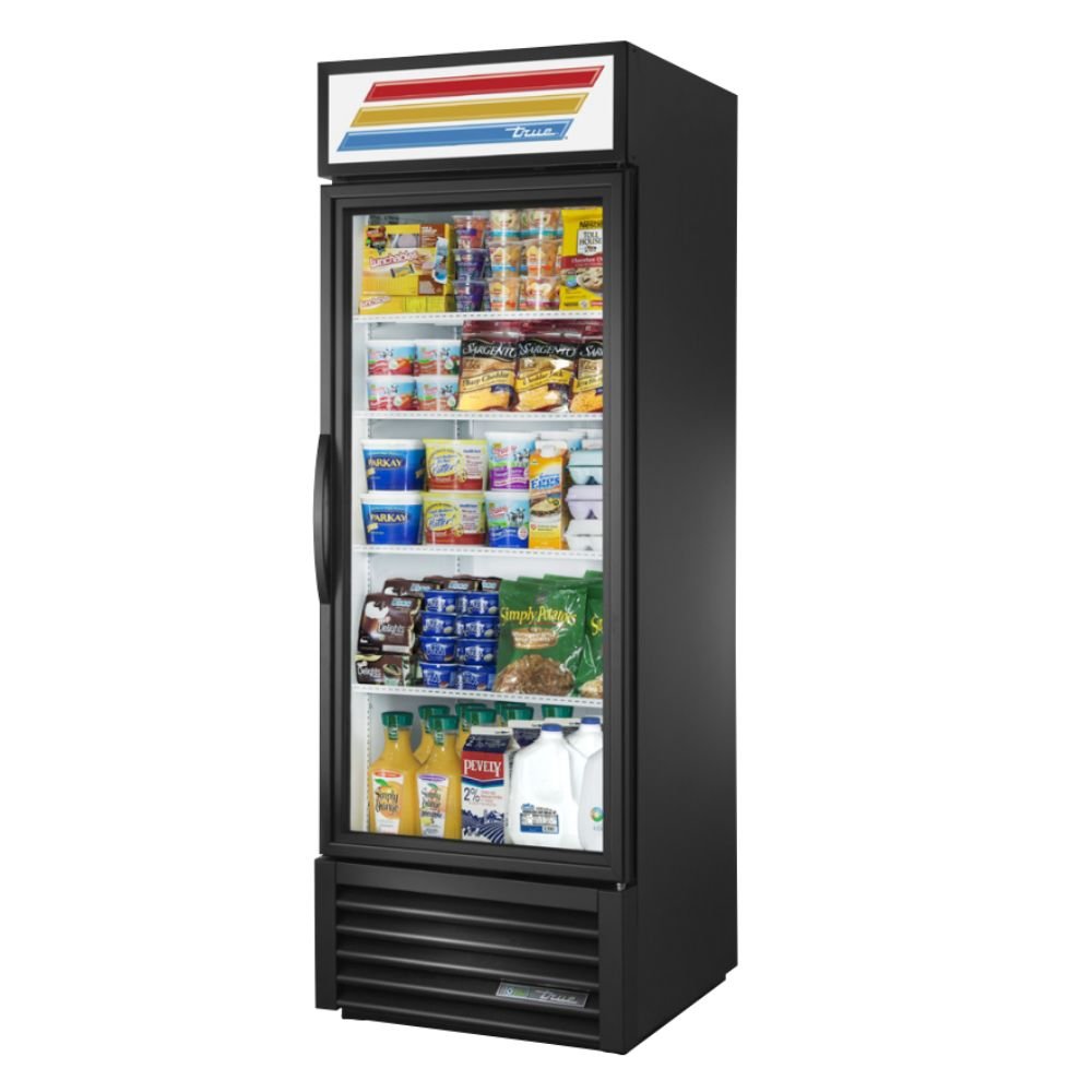 True GDM-23-HC~TSL01 Refrigerador Exhibidor Vertical 1 Puerta Cristal 4 Parrillas - - True - KitchenMax Store