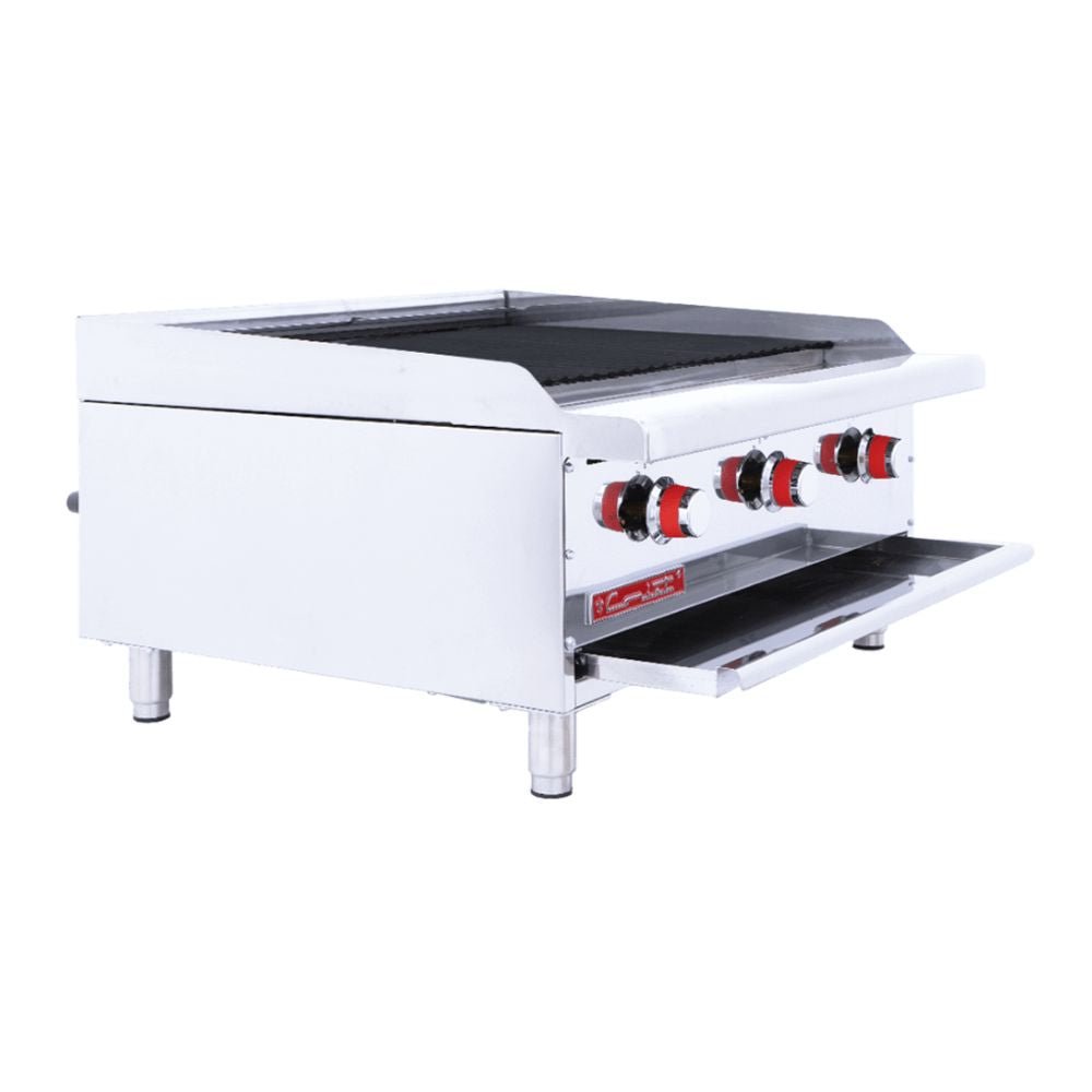 ASADOR CORIAT ACV-3 DE MESA MASTER | Asador 3 Parrillas Reversibles | Gas | Res Puerco Verduras| Piedra Volcánica Gas Servicios Gastronómicos Hoteles Restaurantes Comida Corrida
