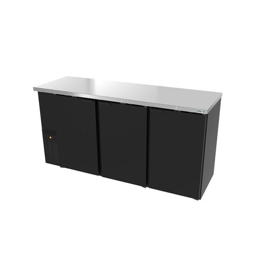 REFRIGERADOR ASBER ABBC-24-72 HC / S-HC | Refrigerador Contra Barra | 3 Puertas Solidas | 6 Parrillas | Iluminación LED | Eléctrico | Bar Bistro Comedor Restaurante Bar Cervezeria Bebidas Frias 