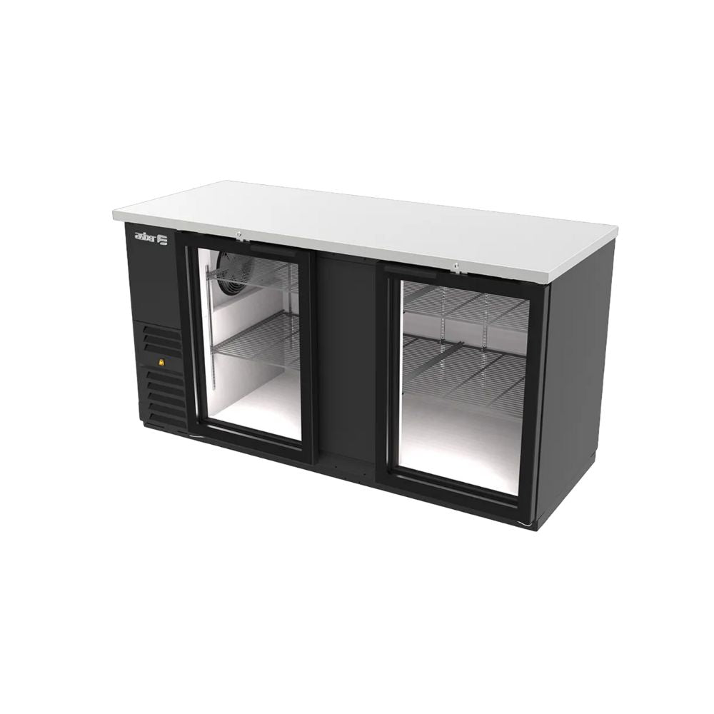 REFRIGERADOR ASBER ABBC-68G HC / SG-HC | Refrigerador Contra Barra | 2 Puertas Cristal | Iluminación Interior | Evaporación Automática | Puesto Negocio Tienda Refrigerar Bebidas Bar Restaurante Hotel Cafeteria
