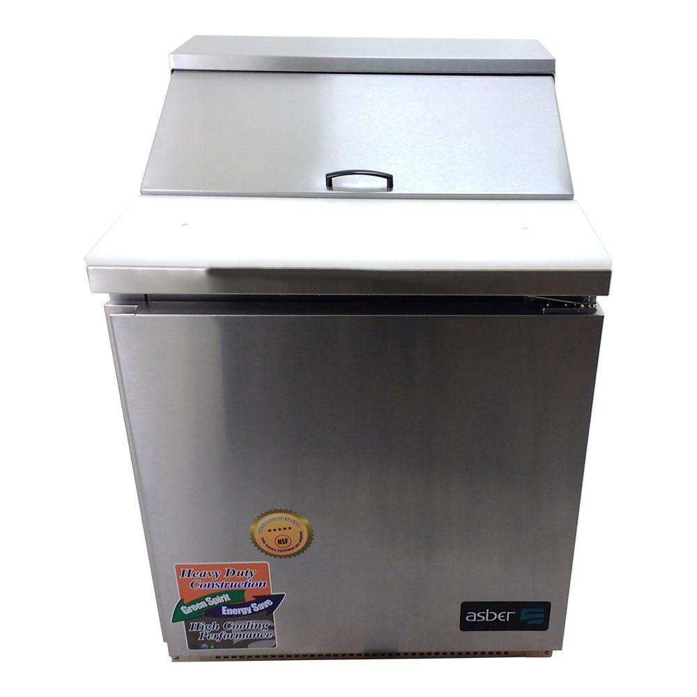 MESA ASBER APTS-27-8 HC | Mesa Refrigerada | 1 Puerta Solida | Acero Inoxidable | Gris | Cocina Restaurante Cafetería Cocinas Industriales Restaurantes Alimentos Frescos