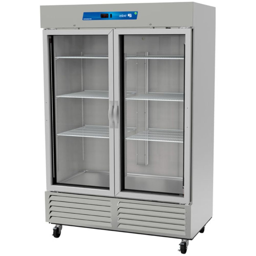 CONGELADOR ASBER ARF-37-G HC | Congelador Vertical | 2 Puertas Cristal | 6 Parrillas |Iluminación LED | Acero Inoxidable | Controles Electrónicos | Tienda Supermercado Negocio | Paleterias Super Mercados Tiendas de Autoservicio Congelador Vertical Puerta Solida Restaurante Gourmet Exhibición Evaporación Deshielo Comida Control Electronico Acero Inoxidable Super Mercado Abarrotes Vinil NegroLlantas Deslazamiento Facil Alimento Conservador Congelacion Puerta Reversible