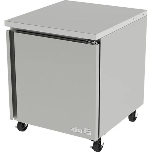 MESA ASBER AUTR-27 HC |  Mesa Refrigerada Bajo Barra | 1 Puerta Solida | Acero Inoxidable | Gris | 1 Parrilla | Restaurante Cocina Cafetería Bar Hotel Restaurante Conservador Bebidas 