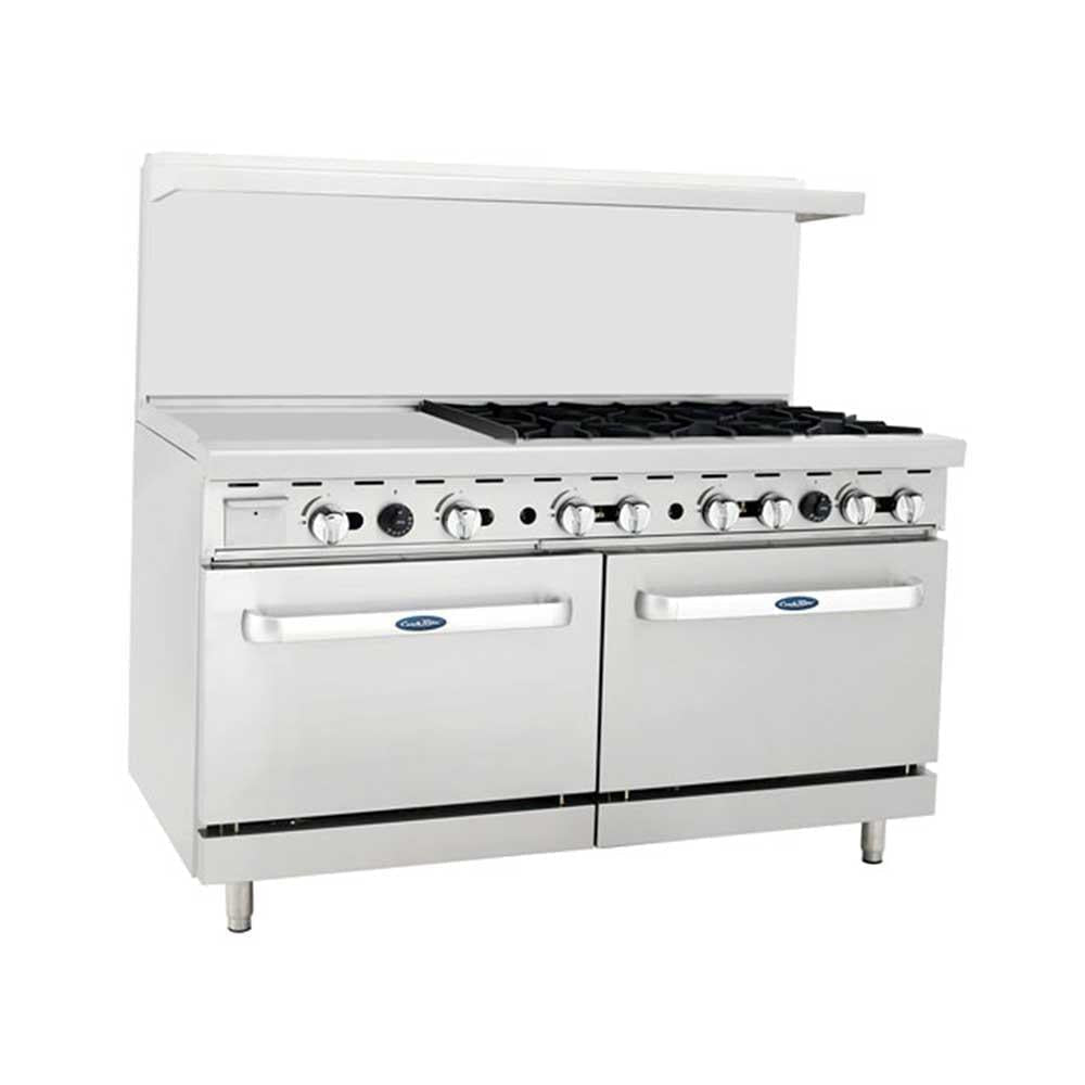 Atosa Ato-24G6B Estufa Gas 6 Quemadores Plancha Izq. 2 Hornos - Estufas Maestras - Atosa - KitchenMax Store