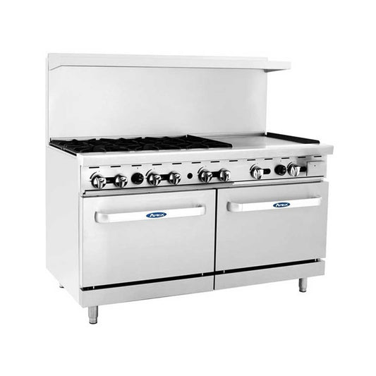 Atosa Ato-6B24G Estufa Gas 6 Quemadores Plancha 2 Hornos - Estufas Maestras - Atosa - KitchenMax Store
