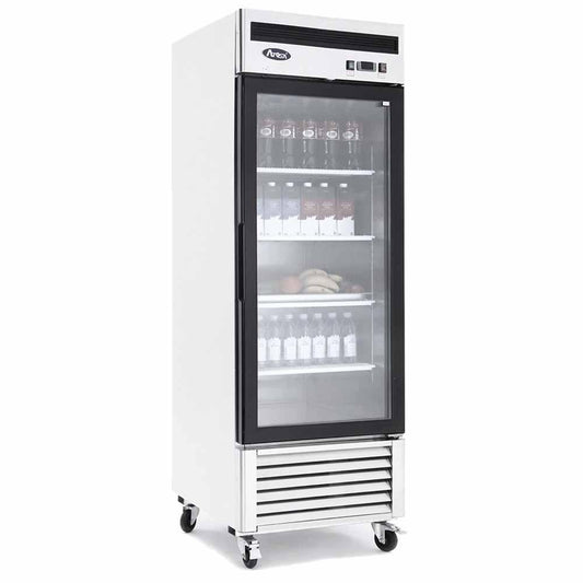 Atosa MCF8705GR Refrigerador Vertical 1 Puerta Cristal 4 Parrillas Acero Inoxidable - Refrigeradores - Atosa - KitchenMax Store