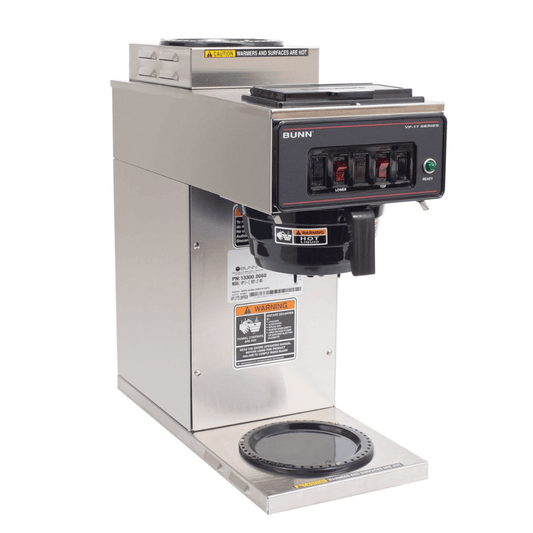 Bunn VP17-2, RDY LT MX Cafetera Percoladora 2 Calentadores Jarras Cafe Cafeteria Profesional Cafe Americano Cafeteria Tienda Autoservicio Restaurante Buffet Hotel Barra Desayuno Cafeteria Sala Maestros Oficina Cafe Aromatico 