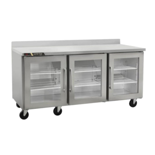 Centerline CLUC-72R-GD-WTLRR 72” Refrigerador Bajo Barra Mesa Trabajo 3 Puertas Cristal Abertura Izquierda Derecha 183.2 cm -  - Centerline - KitchenMax Store