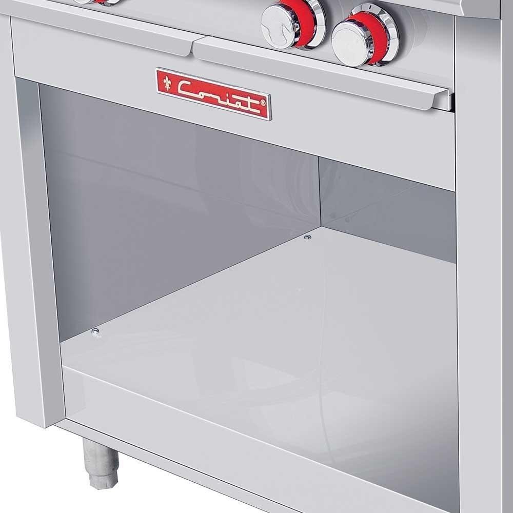 ESTUFA CORIAT EC-4-GA HD DE PISO | Estufa | 4 Quemadores Extra Grandes | Gabinete Abierto | Gas | Cenaduría Lonchería Fonda | Estufa Quemador Gabinete Heavy Duty Restaurante Comedor Acero Charola Residuos Preparación Alimento Comida Master Respaldo