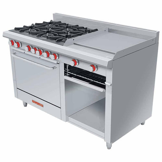 Coriat EC-6-H-GRILL MASTER Estufa 6 Quemadores Horno Plancha - Estufas / Parrillas - Coriat - KitchenMax Store