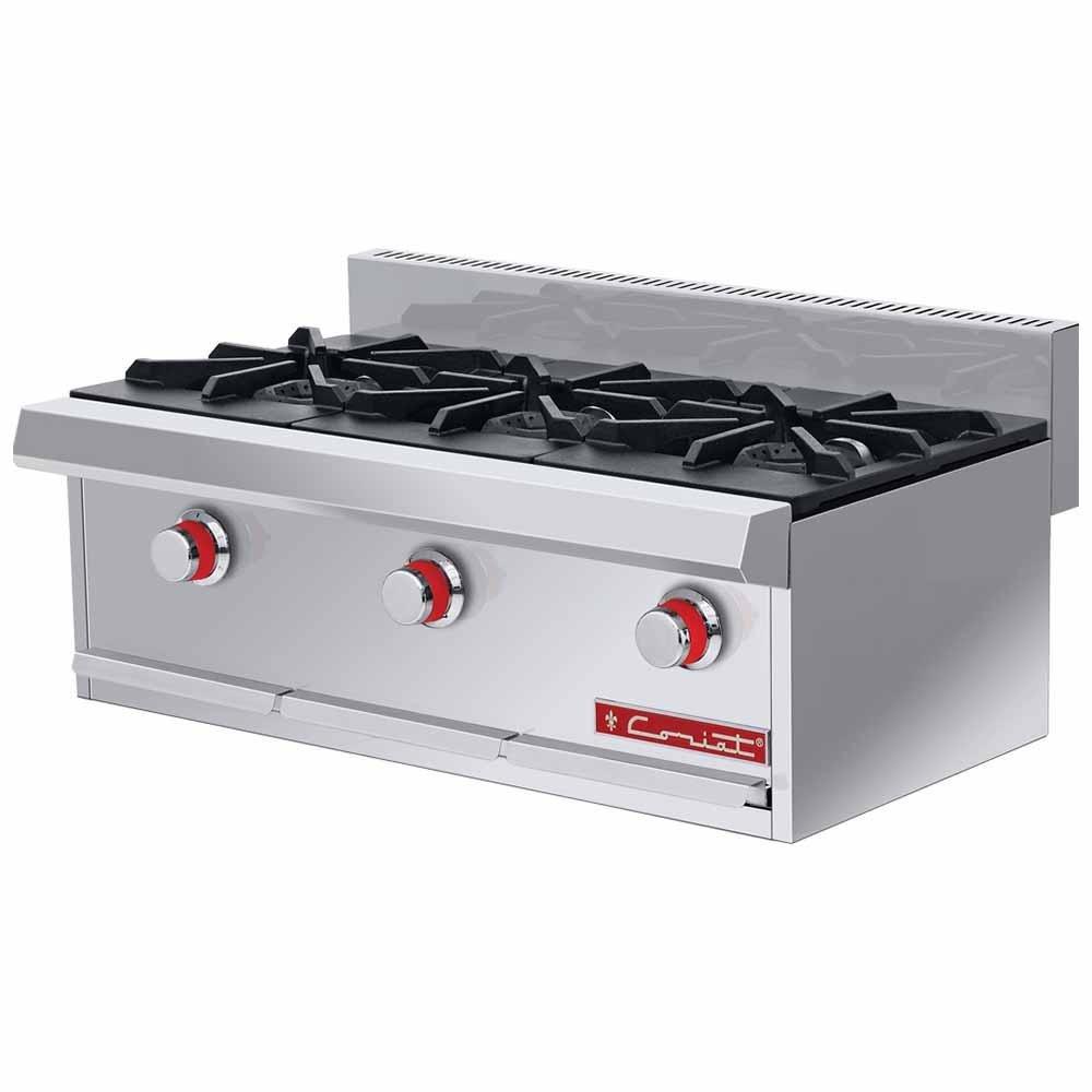 PARILLA CORIAT PCH-3 PETIT | Parrilla | 3 Quemadores | 3 Parrillas en Hierro Gris | 3 Cubiertas Semi-selladas | Gas | Restaurante Cafetería Fonda Cenaduría Negocio | Cafetería Bar Puesto Comida Hospitales Preparación Alimentos Negocios Comida Parrilla Uso Rudo Bistró Hostelería Comisariatos