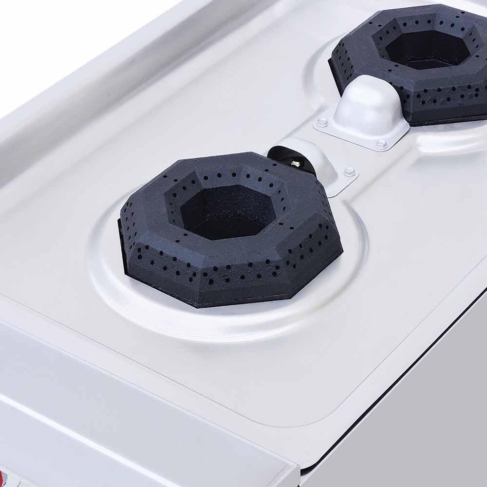 PARRILLA CORIAT PCV-2 DE MESA HD | Parrilla 2 Quemadores | 1 Parilla Hierro Fundido | 1 Cubierta Semi-Sellada | Gas | Comisariatos Comida corrida Funerarias Hoteleria Cafeteria Hospitales Comedores Industriales