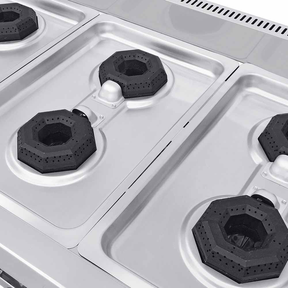 PARRILLA CORIAT PCV-6 DE MESA HD | Parrilla 6 Quemadores | 3 Parrillas Hierro Fundido | 3 Cubiertas Semi-Selladas | Gas | Parrilla Quemadores Restaurante Preparacion Coccion Cocina Industrial Charola Uso Rudo Alimentos Sin Horno Base Respaldo Hierro Piloto Aislamiento Térmico Gas Cafetería Bistro Hotel Gourmet