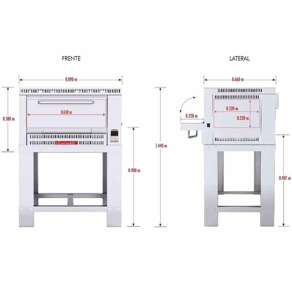 HORNO CORIAT PIZZINO-1 PETIT | Horno 1 Pizza 40 cm Ø | Piso Refractario | 1 Termostato Digital | Gas | Pizza Restaurante Cafetería Hotel Negocio Pizzería Cocina Área de comida Comedor