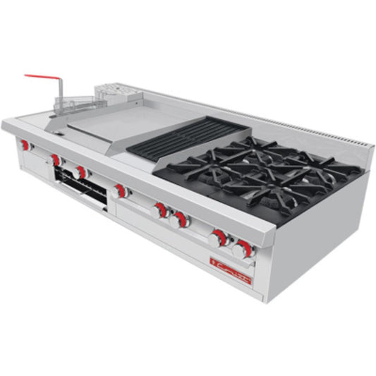 ESTUFA CORIAT MÚLTIPLE MASTER DE MESA | Estufa  | 4 Quemadores | Freidora 3 lt | Asador | Plancha |Gratinador | Gas | Cafeteria Bar Puesto Comida Hospitales Preparación Alimentos Negocios Comida Parrilla Uso Rudo Bistro Hostelería Comisariatos