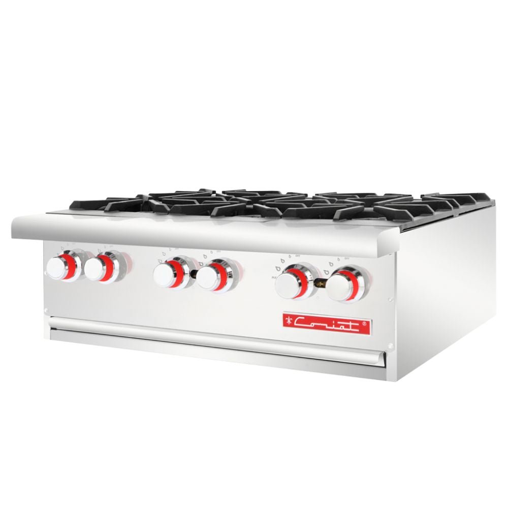 PARRILLA CORIAT PCV-6 MASTER | Parrilla 6 Quemadores | 3 Parrillas Hierro Fundido | Sobre Cubierta Semi-sellada | Gas | Lámina Acero Aluminizado. | Parrilla Quemadores Estufa Respaldo Empotrar Charola Residuos Hotel Comida Alimentos Cocción Base Heavy Duty Acero inoxidable Hotel Restaurante Cenaduria Indsutrial Uso Rudo Master Cocina