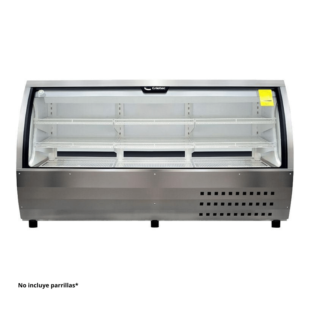 Criotec VCC-200 Vitrina Exhibidora Cristal Curvo Tiendas Panaderias Cafeterias Pastelerias Restaurante Abarrotes Postres Congelados Carnicerias Pescaderias Cocina Industrial Comdor Banquetes Pasteles Postres Pan Sandwich Bocadillos Bebidas Carne Marisco Helado. KitchenMax.Store. Envíos seguros a todo México. Cotiza hoy mismo.